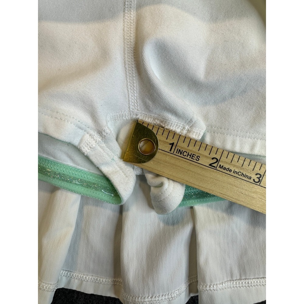 Ivivva x Lululemon Set the Pace Skort Tiered Ruffle White Skirt Shorts Girls 12 - Picture 13 of 15